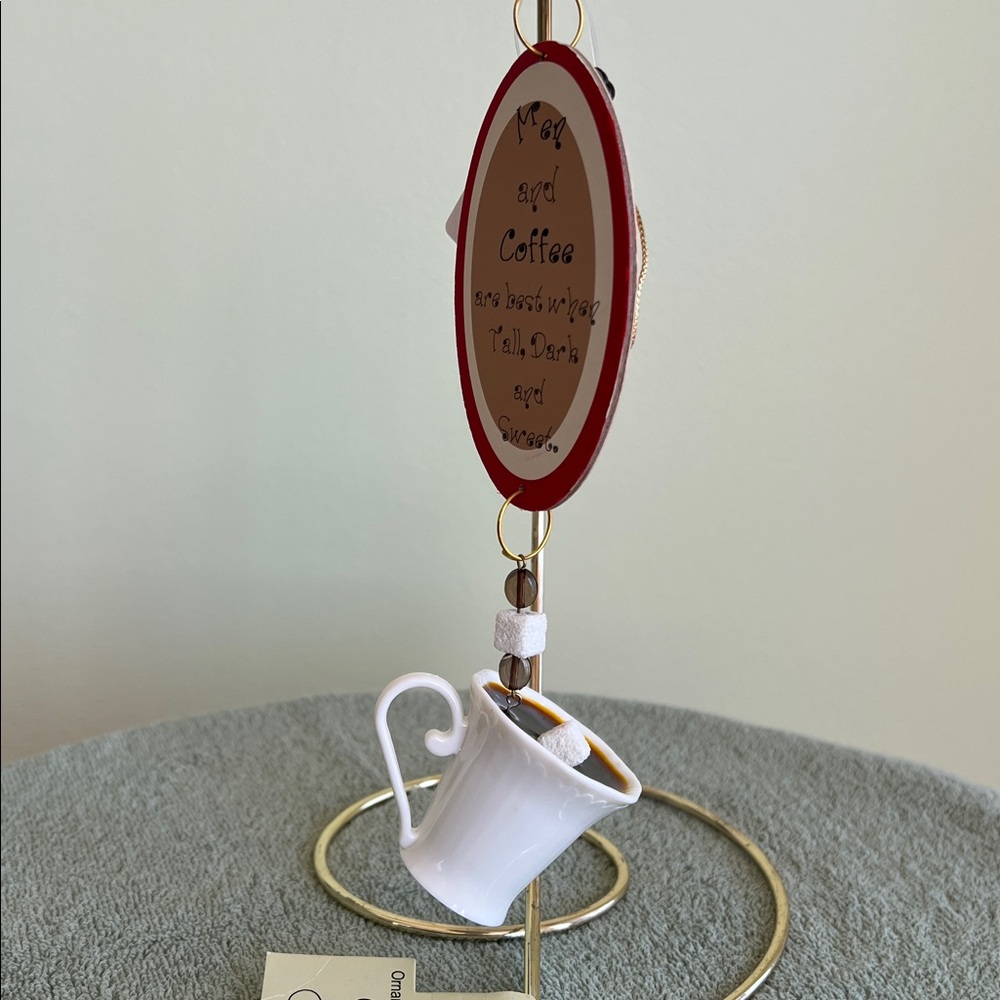 Coffee Themed Ornament with Mug Charm - Picture 4 of 10